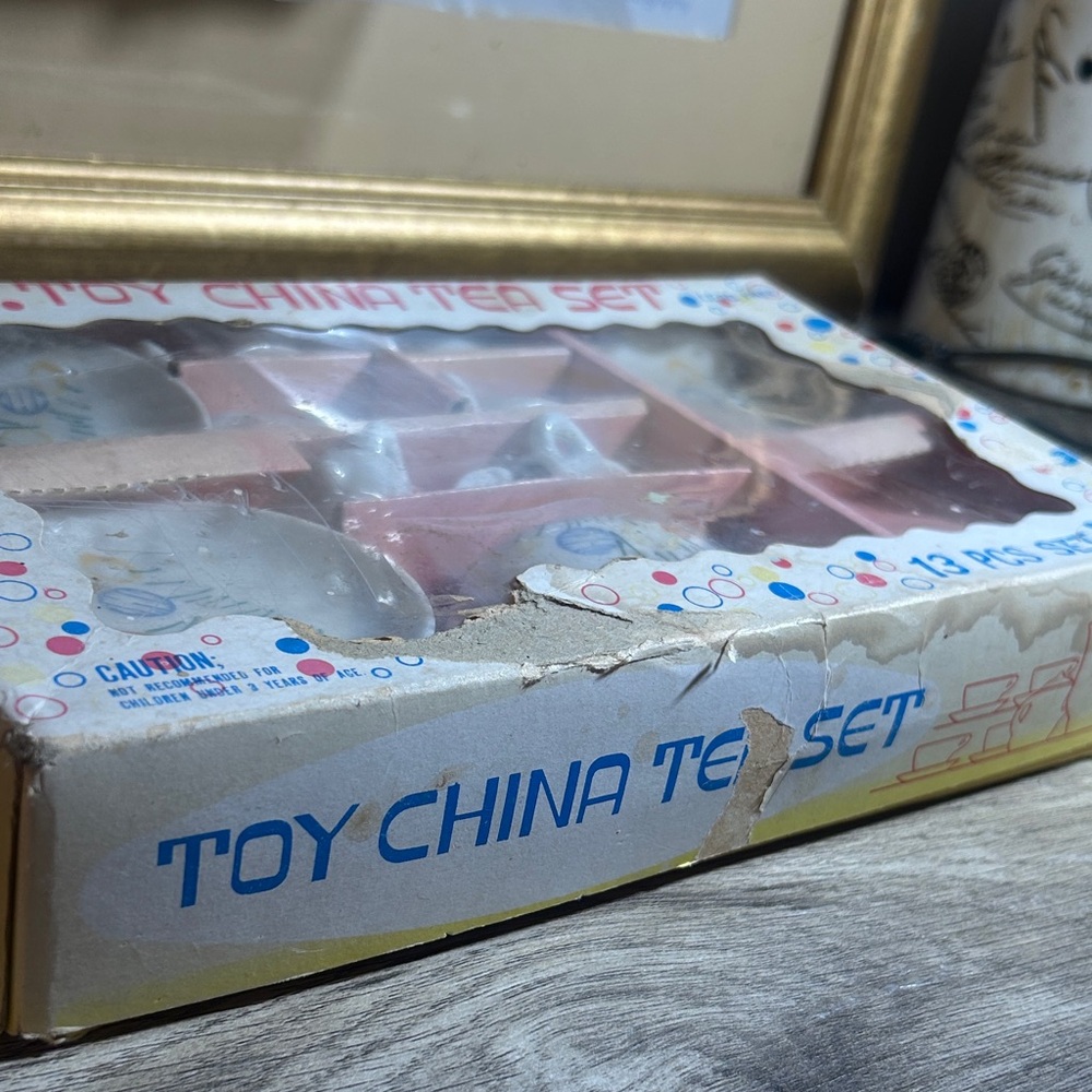 Trac Toy China Tea Set - White with Colorful Floral Accents - Picture 3 of 3